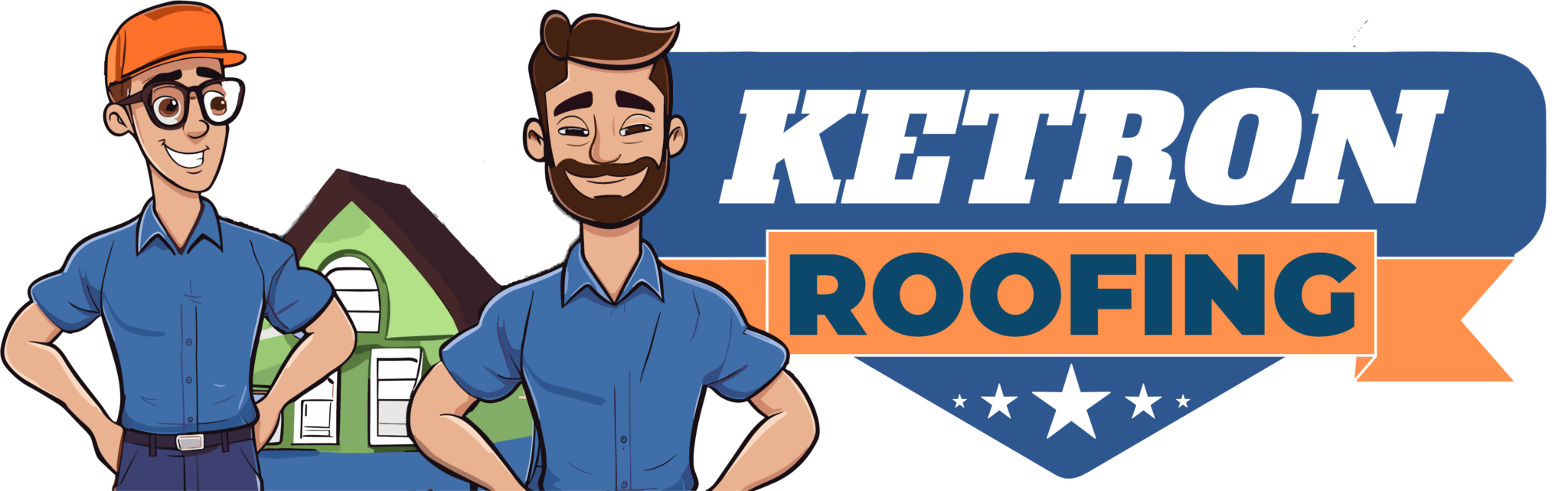 Ketron Roofing logo with mascots